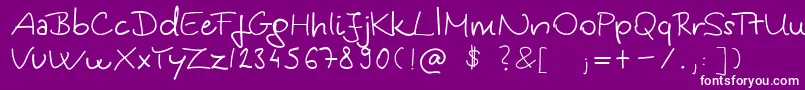 KingaSHandwriting Font – White Fonts on Purple Background