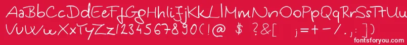 KingaSHandwriting Font – White Fonts on Red Background