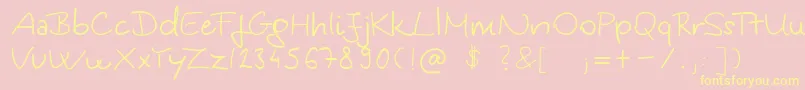 fuente KingaSHandwriting – Fuentes Amarillas Sobre Fondo Rosa