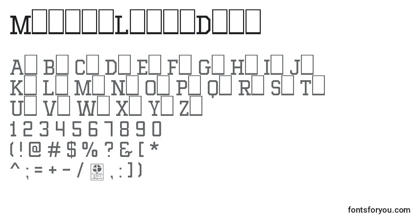 Шрифт MixivaLightDemo – алфавит, цифры, специальные символы