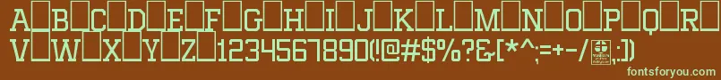 MixivaLightDemo-fontti – vihreät fontit ruskealla taustalla