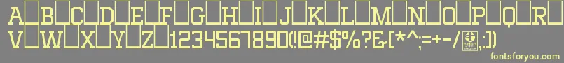 MixivaLightDemo-fontti – keltaiset fontit harmaalla taustalla