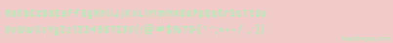Fonte Cwebl – fontes verdes em um fundo rosa