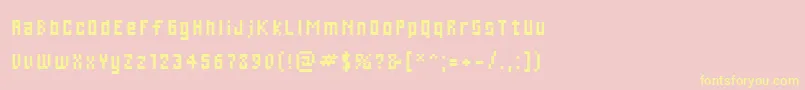 Cwebl-Schriftart – Gelbe Schriften auf rosa Hintergrund