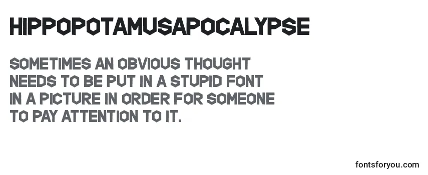 Review of the HippopotamusApocalypse Font