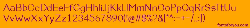 フォントViolinaRegular – オレンジの背景に紫のフォント