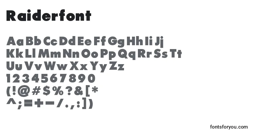 Raiderfont-fontti – aakkoset, numerot, erikoismerkit