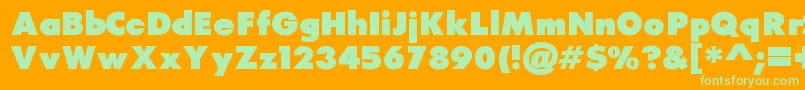 Raiderfont-Schriftart – Grüne Schriften auf orangefarbenem Hintergrund