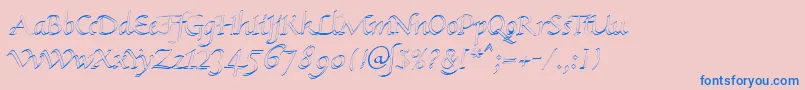 KlHkursive1OlDb Font – Blue Fonts on Pink Background