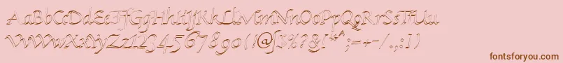 KlHkursive1OlDb-Schriftart – Braune Schriften auf rosa Hintergrund