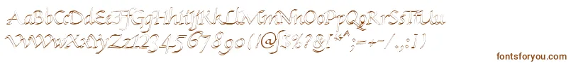 KlHkursive1OlDb-fontti – ruskeat fontit valkoisella taustalla