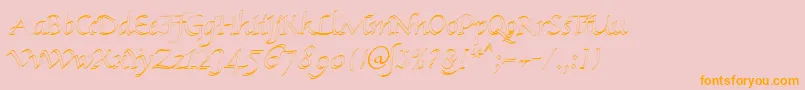 KlHkursive1OlDb Font – Orange Fonts on Pink Background