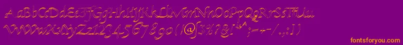 KlHkursive1OlDb Font – Orange Fonts on Purple Background