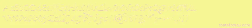 KlHkursive1OlDb Font – Pink Fonts on Yellow Background