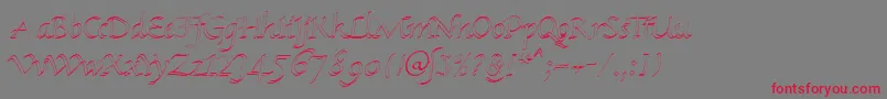 KlHkursive1OlDb Font – Red Fonts on Gray Background