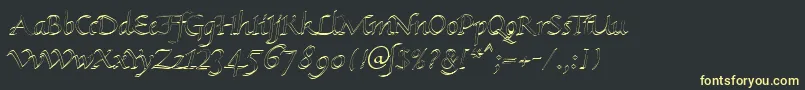 KlHkursive1OlDb Font – Yellow Fonts on Black Background