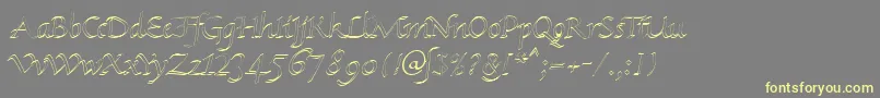 KlHkursive1OlDb Font – Yellow Fonts on Gray Background