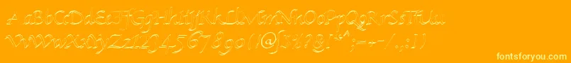 KlHkursive1OlDb Font – Yellow Fonts on Orange Background