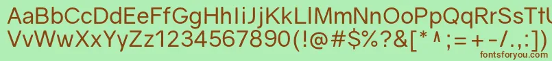 Police GravityRegular – polices brunes sur fond vert