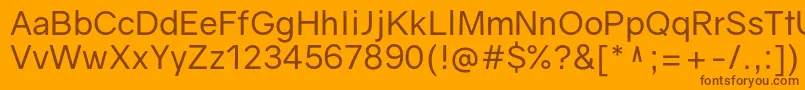 Police GravityRegular – polices brunes sur fond orange