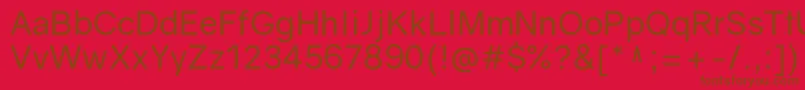 GravityRegular-fontti – ruskeat fontit punaisella taustalla