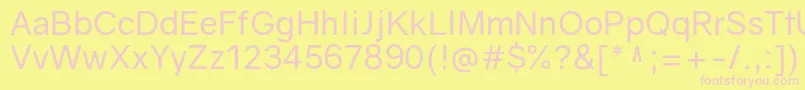 GravityRegular-Schriftart – Rosa Schriften auf gelbem Hintergrund
