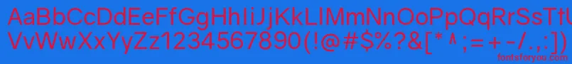 GravityRegular Font – Red Fonts on Blue Background
