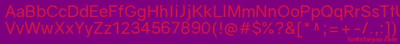 GravityRegular Font – Red Fonts on Purple Background