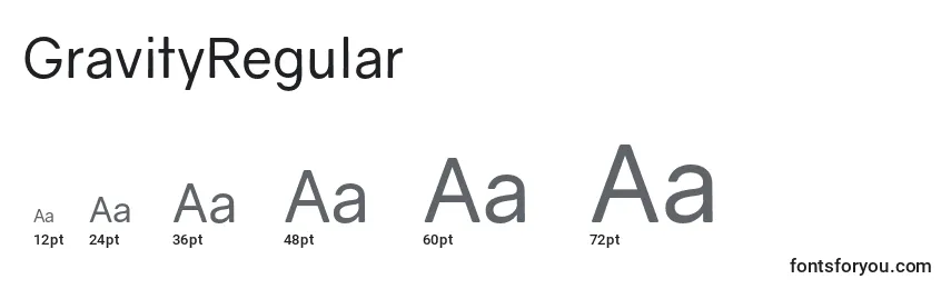 GravityRegular Font Sizes