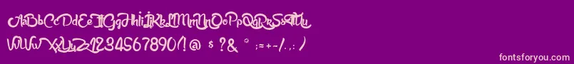 Fonte AnabelleScript – fontes rosa em um fundo violeta