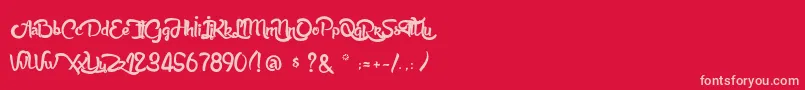 AnabelleScript Font – Pink Fonts on Red Background