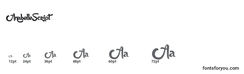 AnabelleScript Font Sizes