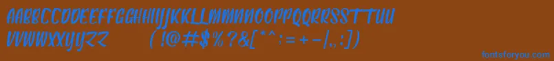 AntebrasDemo Font – Blue Fonts on Brown Background