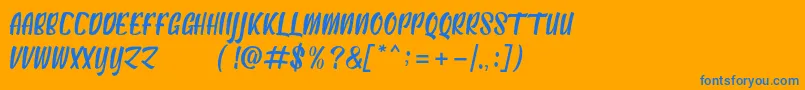 フォントAntebrasDemo – オレンジの背景に青い文字