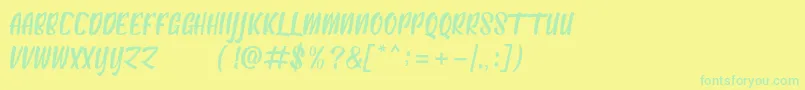 AntebrasDemo Font – Green Fonts on Yellow Background