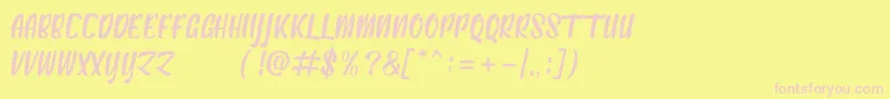 AntebrasDemo Font – Pink Fonts on Yellow Background