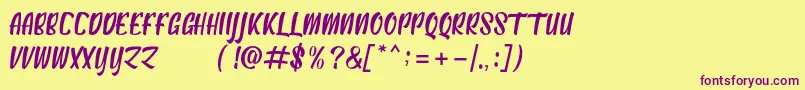 AntebrasDemo Font – Purple Fonts on Yellow Background