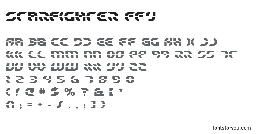 Czcionka Starfighter ffy – alfabet, cyfry, specjalne znaki