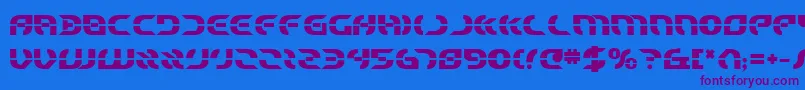 Starfighter ffy Font – Purple Fonts on Blue Background