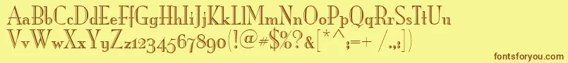 Шрифт MonaLisaRecutOsItcTt – коричневые шрифты на жёлтом фоне