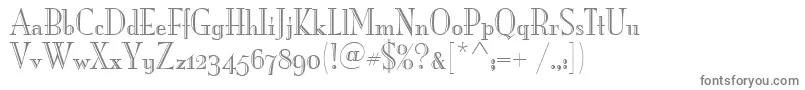 MonaLisaRecutOsItcTt-fontti – harmaat kirjasimet valkoisella taustalla