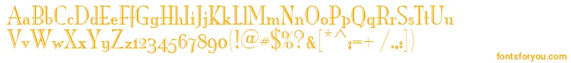 MonaLisaRecutOsItcTt-Schriftart – Orangefarbene Schriften auf weißem Hintergrund