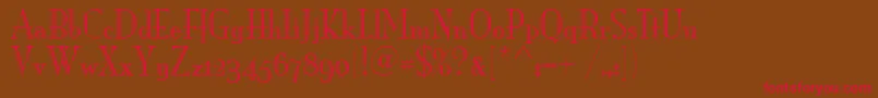 MonaLisaRecutOsItcTt-Schriftart – Rote Schriften auf braunem Hintergrund