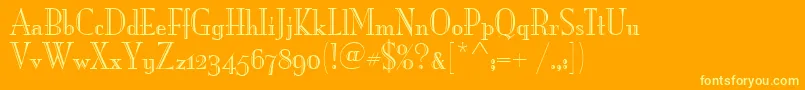 fuente MonaLisaRecutOsItcTt – Fuentes Amarillas Sobre Fondo Naranja