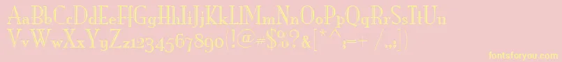 フォントMonaLisaRecutOsItcTt – 黄色のフォント、ピンクの背景