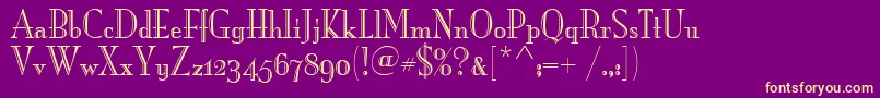 fuente MonaLisaRecutOsItcTt – Fuentes Amarillas Sobre Fondo Morado