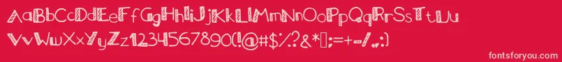 フォントDiagonal – 赤い背景にピンクのフォント