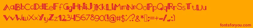 Diagonal Font – Red Fonts on Orange Background