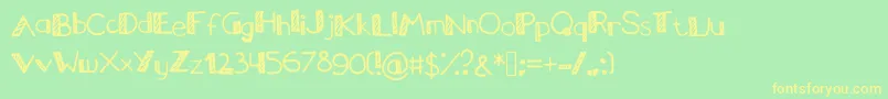 Diagonal Font – Yellow Fonts on Green Background