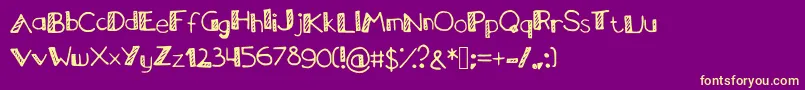 Diagonal Font – Yellow Fonts on Purple Background